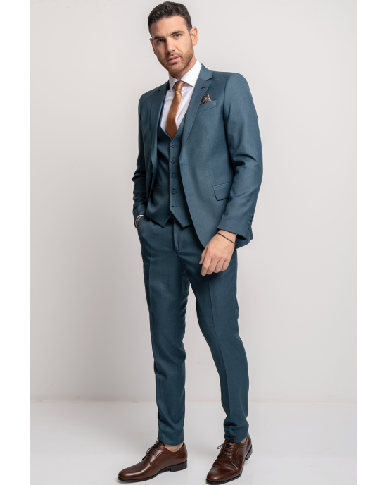 Κοστούμι Black Papigion Veneto πετρόλ SLIM FIT