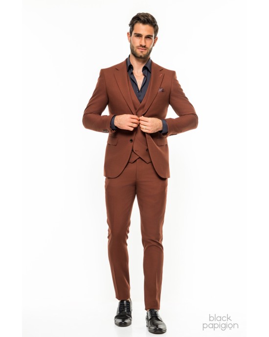 Κοστούμι Vittorio Adriano κεραμιδί SLIM FIT