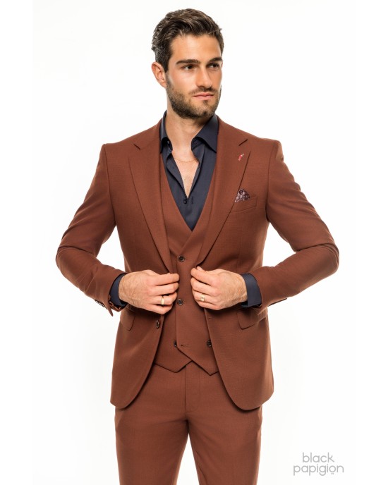 Κοστούμι Vittorio Adriano κεραμιδί SLIM FIT