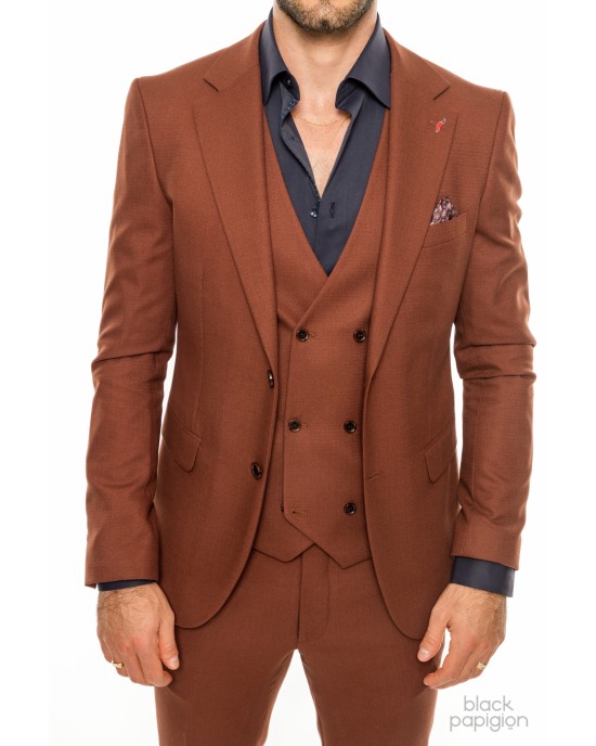 Κοστούμι Vittorio Adriano κεραμιδί SLIM FIT