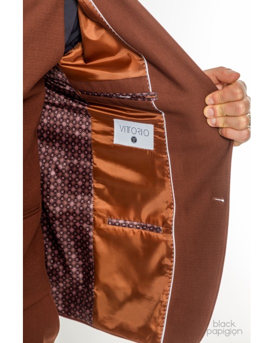 Κοστούμι Vittorio Adriano κεραμιδί SLIM FIT
