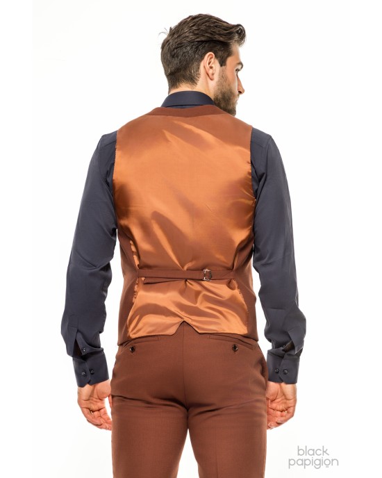 Κοστούμι Vittorio Adriano κεραμιδί SLIM FIT