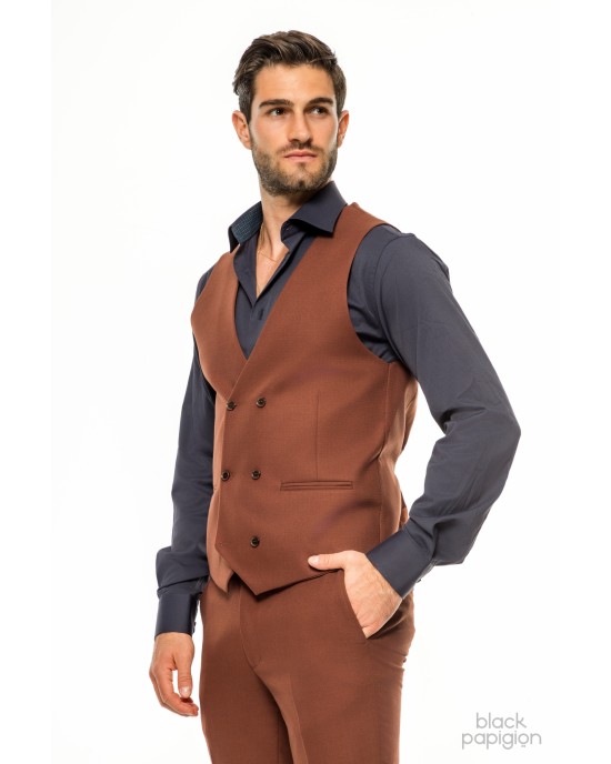 Κοστούμι Vittorio Adriano κεραμιδί SLIM FIT