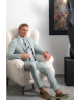 Κοστούμι Black Papigion μέντας με καρό πράσινο SLIM FIT
