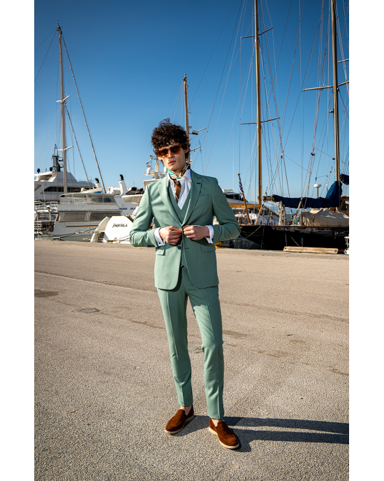 Κοστούμι Black Papigion Porto μέντας SLIM FIT