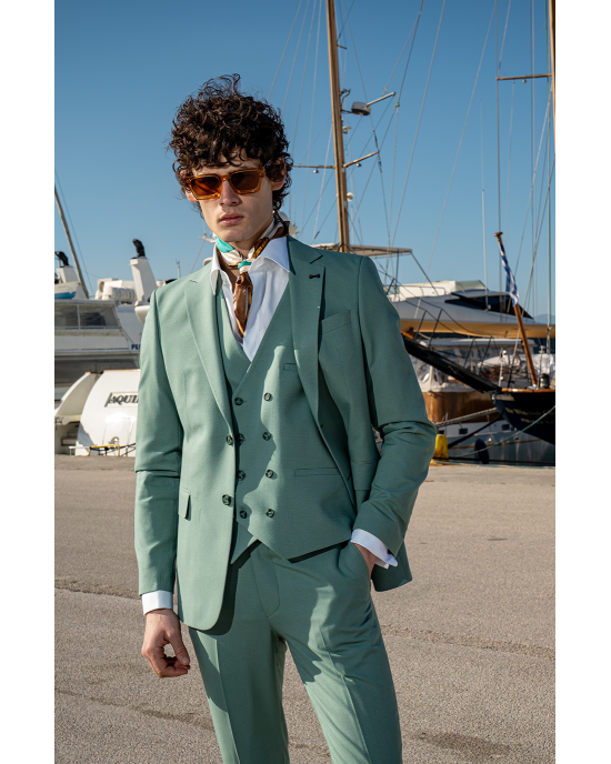 Κοστούμι Black Papigion Porto μέντας SLIM FIT