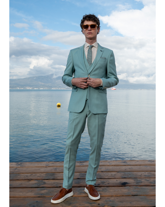 Κοστούμι Black Papigion Veneto μέντας SLIM FIT