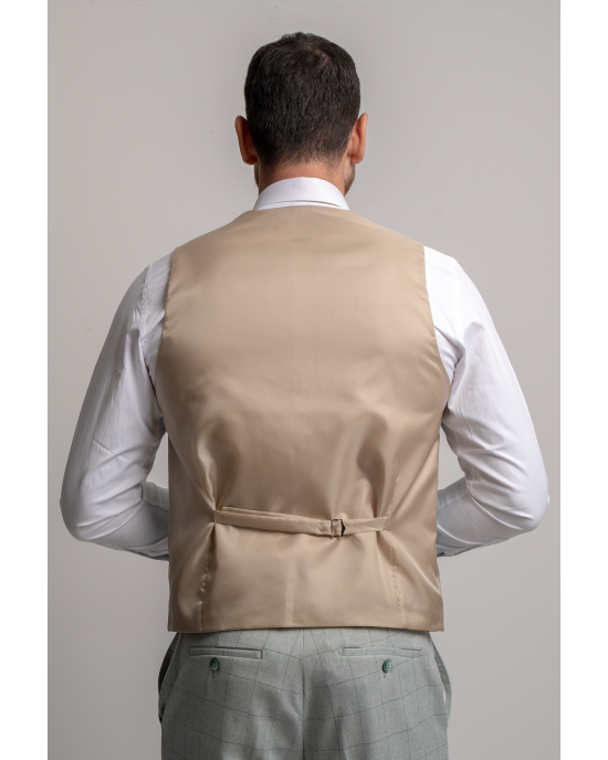 Κοστούμι Black Papigion Letce μέντας με καρό πράσινο SLIM FIT