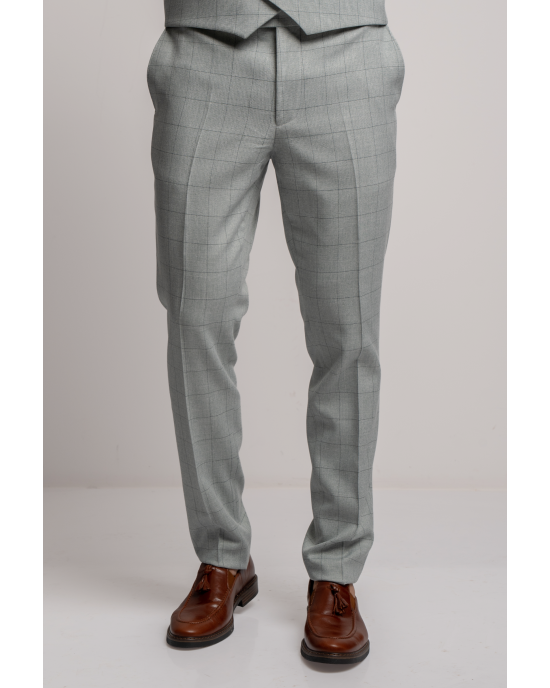 Κοστούμι Black Papigion Letce μέντας με καρό πράσινο SLIM FIT