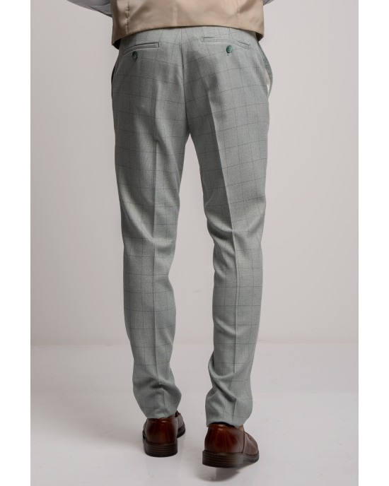 Κοστούμι Black Papigion Letce μέντας με καρό πράσινο SLIM FIT