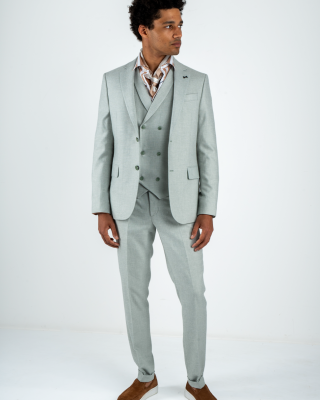 Κοστούμι Black Papigion Amalfi Λινό μέντα