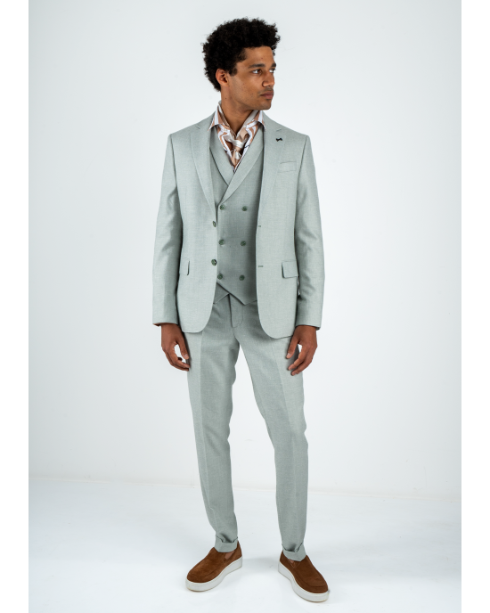 Κοστούμι Black Papigion Amalfi Λινό μέντα SLIM FIT