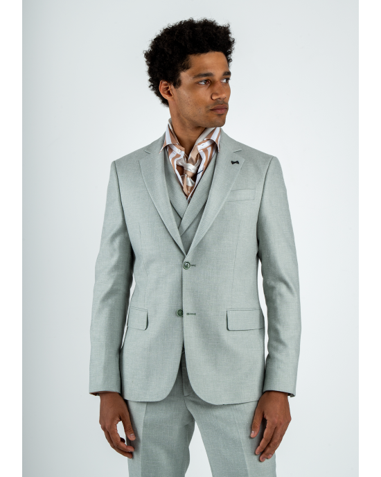 Κοστούμι Black Papigion Amalfi Λινό μέντα SLIM FIT