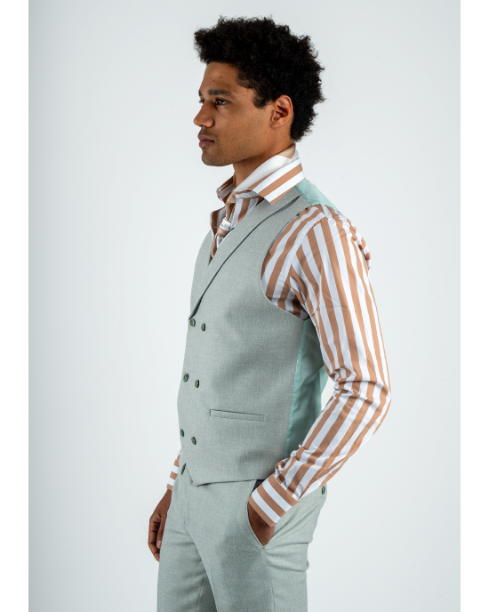 Κοστούμι Black Papigion Amalfi Λινό μέντα SLIM FIT