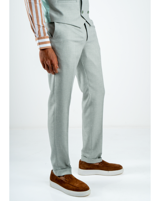 Κοστούμι Black Papigion Amalfi Λινό μέντα SLIM FIT